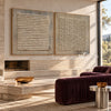 Wavy Lines and Dots 2-Piece Set shown near a fireplace.