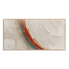 White and Rust Concentric Arc Wall Art. Fine grooves along broad curves.