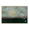 White Birds over Deep Green Wall Art. Muted green upper field.