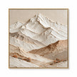 White central mountain peak in cream, white, tan. Tan ridge on the right.
