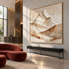 White Mountain Peak and Tan Foothills Wall Art shown above a long black console.