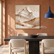 White Mountain Peak and Tan Foothills Wall Art shown behind a dining table.