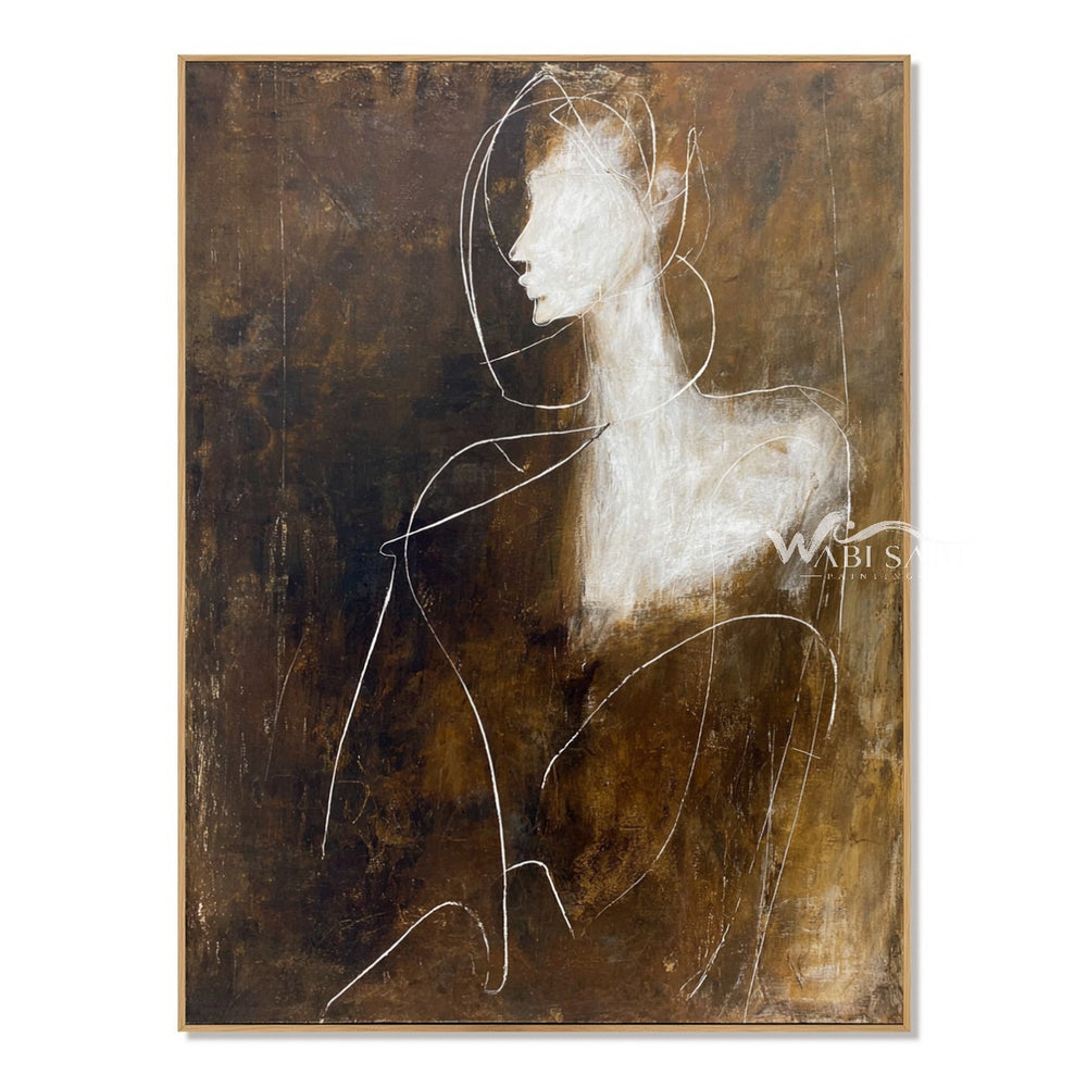 White Profile and Shoulder Abstract Painting — WS-0169 — artwork view