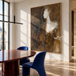 White Profile and Shoulder Abstract Painting shown in a dining area.