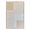 White Stepped Texture with Dotted Corners Wall Art. Dotted beige corners.