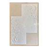 White Stepped Texture with Dotted Corners Wall Art. Dotted beige corners.