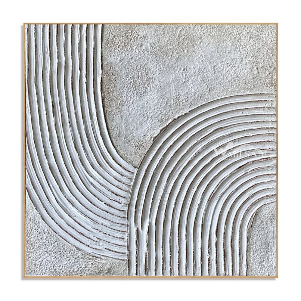 White Turning Grooves Square Wall Art — WS-0175 — artwork view
