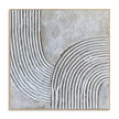 White Turning Grooves Square Wall Art. Parallel grooves with broad turns.