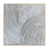 White Turning Grooves Square Wall Art. Parallel grooves with broad turns.