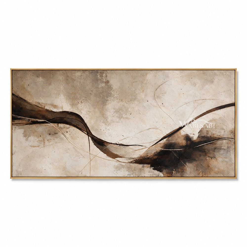 Wide Brown Ribbon Abstract Wall Art — WS-0090 — artwork view