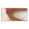 Wide Rust Curved Ridge Abstract Painting. Broad curve formed by parallel ridges.