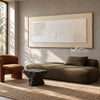 Wide White Texture Panel with Dotted Insets shown above a bed with neutral bedding.