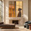 Window at Dusk with a Figure in Profile shown above a fireplace.